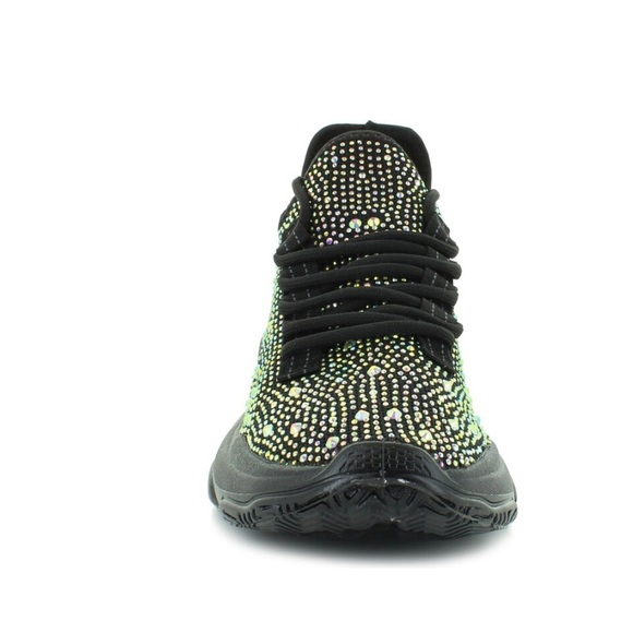 Women Black Bling Out Sneaker - Picture 2 of 5